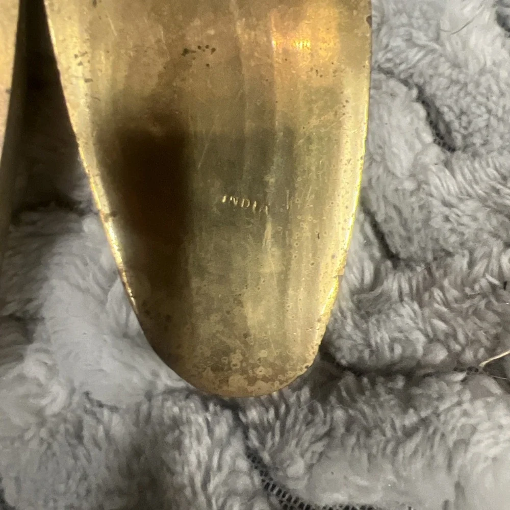 Vintage Brass Shoe Slipper Footed Ashtray Brass Ashtray Made in India Set Of 2